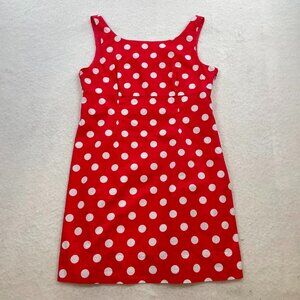 New York & Company Red Polka Dot Midi Dress